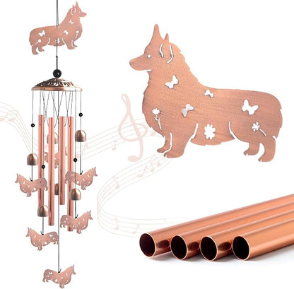 Dachshund Wind Chimes - Christmas Decorations,Garden Gifts for Women,Patio & Nursery, Memorial Day Gifts for Mom/Wife/Daughter, Whimsical Yard Decorations with Soothing Tones