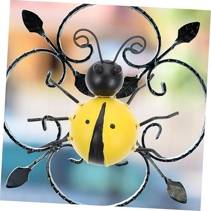 ORFOFE 3pc Iron Ladybug Ornaments Adorable Garden Statues for Outdoor Bright Decoration for Home Patio and Landscape Fun Friendly Design