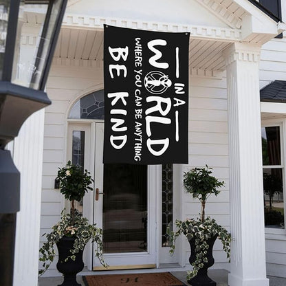 Peace Alien Be Kind Flag 3x5 Ft Outdoor Indoor With Grommet Garden Yard Banner Decorative Sign