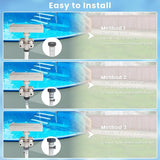 Pool Fountain Waterfall for Above Ground Pools, Smooth Flowing Pool Waterfall for Relaxation, Swimming Pool Frame Attachment Clamp Accessory, Adjustable Width Fits Various Frames (Beige)