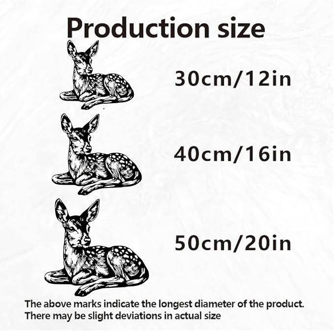 Deer Metal Wall Art - Rustproof Iron Garden Fence Decor, Cartoon-Style Animal Mural, Christmas & Outdoor Home Decoration, for Nature Collectors & Animal Decor Enthusiasts(30cm/11.81in)
