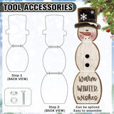 Winter Snowman Porch Sign Wooden Porch Decor Winter Christmas Nutcracker Snowman Front Door Welcome Standing Sign for Xmas Farmhouse Outdoor Yard Wall Hanging Decorations(42 Inch,Rustic)