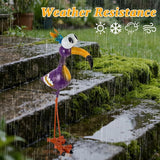 Metal Funny Bird Garden Statues Outdoor Decor, Purple Crane Yard Sculptures Art Decoration for Home Outsiede Patio Lawn Backyard, Gift for Women Lovers Moms
