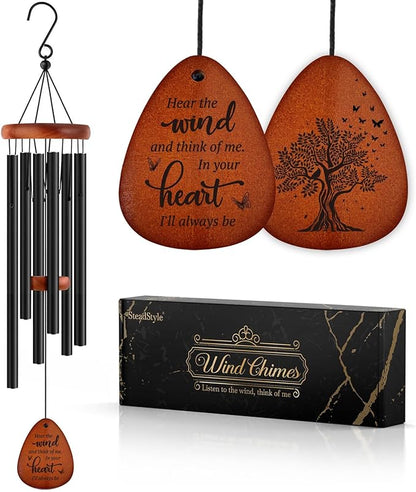 SteadStyle Memorial Gifts Wind Chimes - Sympathy Gifts for Loss of Loved One, Gifts for Who Loss of Dad, Mom, Brother, Friend, Sympathy Bereavement Gift Baskets Home Outdoor Garden Patio Decor 25.5 In