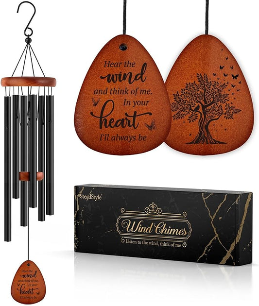 SteadStyle Memorial Gifts Wind Chimes - Sympathy Gifts for Loss of Loved One, Gifts for Who Loss of Dad, Mom, Brother, Friend, Sympathy Bereavement Gift Baskets Home Outdoor Garden Patio Decor 25.5 In