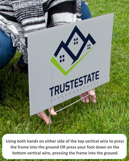 CPTC FLRAE 5 Pack Yard Sign Stakes Metal,17.5'' x 7'' H Frames Yard Stakes for Signs