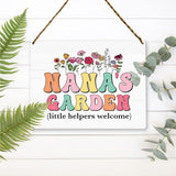 Nana's Garden Wooden Sign Decor, Indoor Decoration Hanging Signs 8x10 Inches, Outdoor Garden Decor Yard Wall Hanging Decor Sign, Mothers Day Gifts Birthday Gifts for Mom Grandma