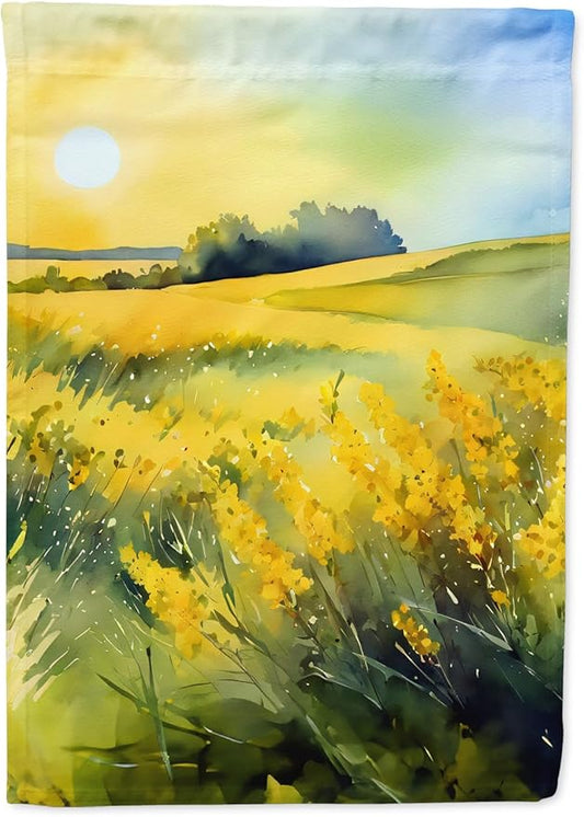 Caroline's Treasures Nebraska Goldenrod in Watercolor Garden Flag Mailbox Flag Decorative Yard Flag Banner Outside Patio Artwork Yard Flower Beds, Garden Size, Multicolor