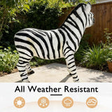 18.31" H x 19.49" L Zebra Statue for Garden, Outdoor Sculpture, Animal Decor for Yard Porch Entryway Patio Living Room (Large, Zebra)