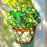 Shamrock Acrylic Suncatcher, Boho Suncatchers for Window Hanging Ornament, Stained Glass Effect Art Garden Decor for St Patrick's Day, Gifts for Mother's Day, Mom, Grandma, Wife, Women, Nana