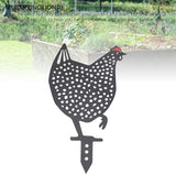 flexman Chicken Garden Stake, Iron Garden Decorative Statues Multifunctional Chicken Family Garden Yard Art for Yard Outdoor Lawn Backyard (C)