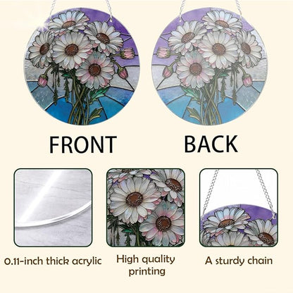 Flower Window Decor, Acrylic Window Hanging Suncatcher, Home Garden Decorations, Christmas Mother's Day Valentine's Day Ornaments, Housewarming Gifts, Festival Gifts for Mom Her