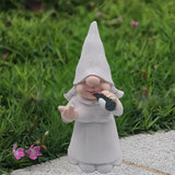 MINICAR Drinking Gnome Statue Female, Funny Outdoor Garden Yard Lawn Sculpture Decoration Home Decor Naughty Gifts, 6.3 Inch Tall