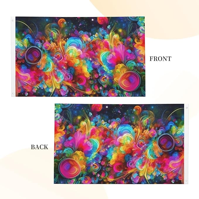 Bright Beautiful Colorful Art Flag 3x5 Ft Double Sided Garden Flag Outside Yard House Flags Funny Party Banner Wall Hanging Poster Indoor Outdoor Flags for Lawn, Porch Home Decorations