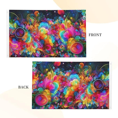 Bright Beautiful Colorful Art Flag 3x5 Ft Double Sided Garden Flag Outside Yard House Flags Funny Party Banner Wall Hanging Poster Indoor Outdoor Flags for Lawn, Porch Home Decorations