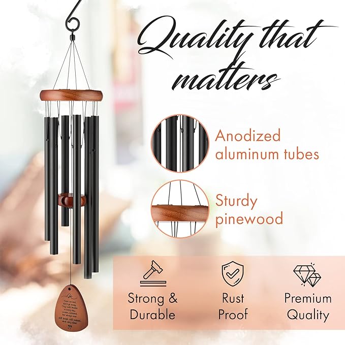 Sympathy Wind Chimes - Memorial Chimes for Loss of Loved One, Condolence Remembrance Gift in Memory of Mother Father, 32 Inch