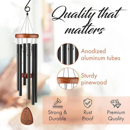 Sympathy Wind Chimes - Memorial Chimes for Loss of Loved One, Condolence Remembrance Gift in Memory of Mother Father, 32 Inch