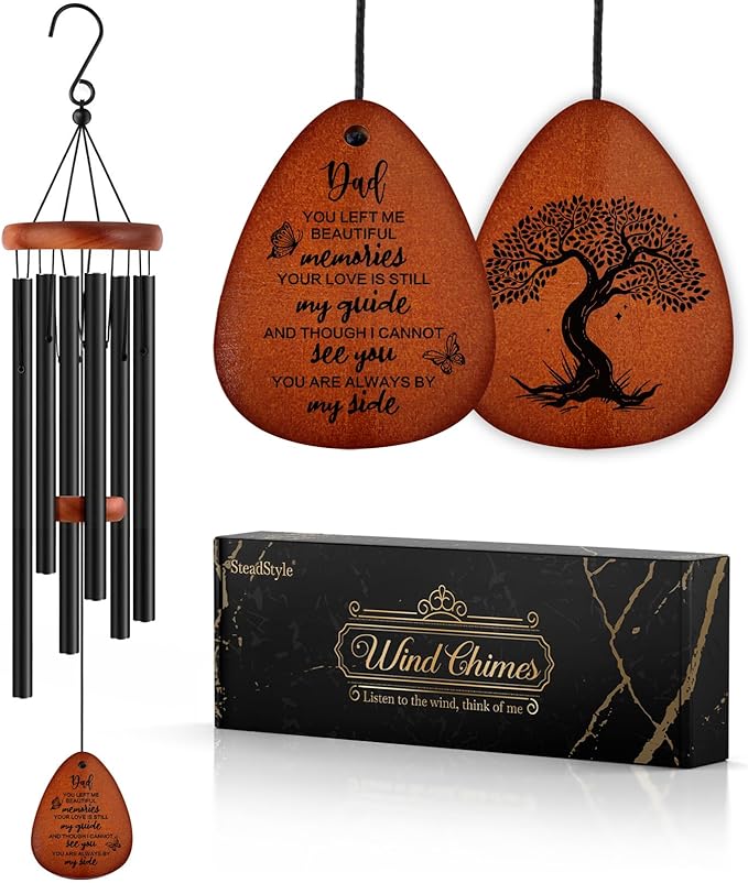SteadStyle Memorial Gifts for Loss of Dad, 25.5" Memorial Wind Chimes, in Memory of Dad, Bereavement Gifts, Sympathy Gifts for Loss of Father, Home Decor Outdoor Garden Patio