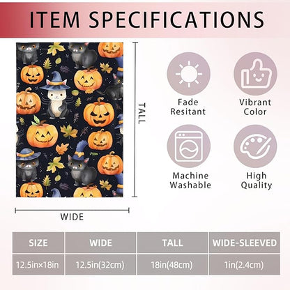 Halloween Pumpkin Cat Garden Flag Vertical 12x18 Inch Small Fall Thanksgiving Yard Flag Yard Seasonal Holiday Outdoor Decor