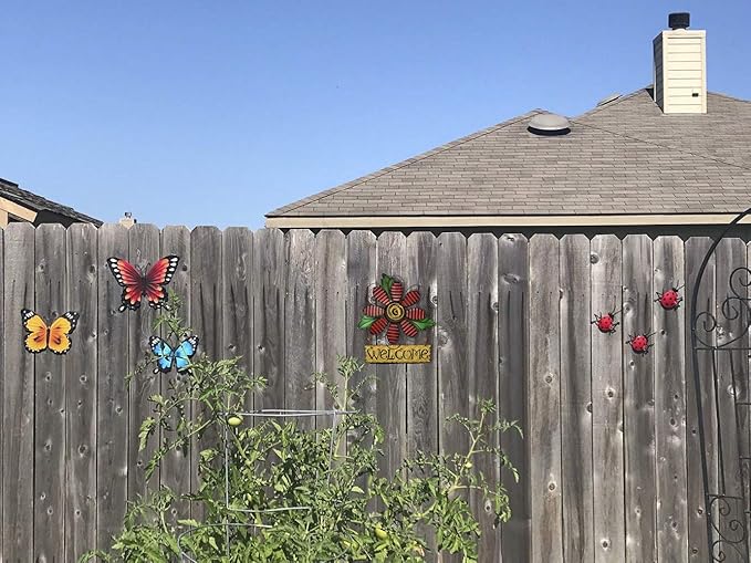 Welcome Sign for Front Door Decor Hanging Sign, Metal Flower Welcome Door Sign Wall Art Decor Hanging for Indoor Outdoor Patio Garden Yard Sign Porch Decoration 15.75X12.75In (3 Set)
