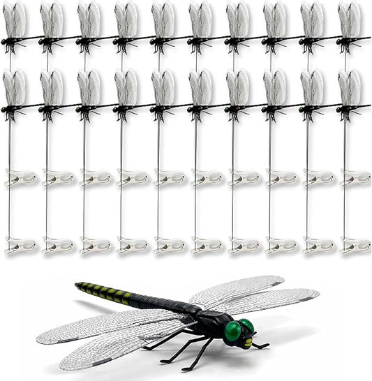 2026 New 40 Pcs Dragon Fly Clips for Bugs Repellent, 3D Artificial Dragonfly Hat Clip, Dragonfly Garden Decor (20PCS)