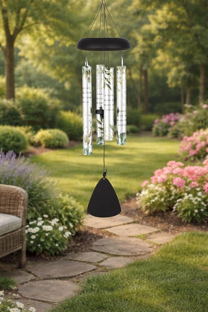 Carson 21" Memorial Windchime 'Amazing Grace How Sweet The Sound' Hymn - Wind Chime Funeral Gift for Loss of Loved One - Indoor Outdoor Decor - Garden Patio Porch Windchimes Wind Spinner