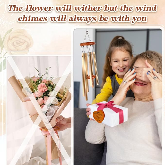 Gifts for Granny from Grandkids, Granny Gift Wind Chimes, Birthday, Retirement, Thanksgiving, Mothers Day, Grandparents Gifts from Grandchildren, Grandma Gift