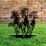 WADORN Herd of Horses Metal Decorative Garden Stakes, Black Horses Outdoor Statues Silhouette Funny Horse Lover Gifts Stakes Ornaments for All Season Home Yard Art Garden Patio Backyard Lawn Decors