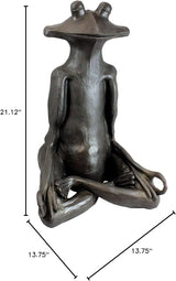 Emsco Group 92510 Yoga Frog Statue – Natural Appearance – Made of Resin – Lightweight – 21” Height Garden, BRONZE