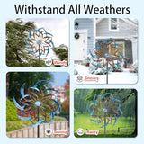 Stargarden Large Wind Spinners Outdoor, 23 Inch Kinetic Wind Spinner, Hollow-Out Metal Wind Sculptures & Spinners, Double-Side Windmill for Patio, Lawn, Garden Decor