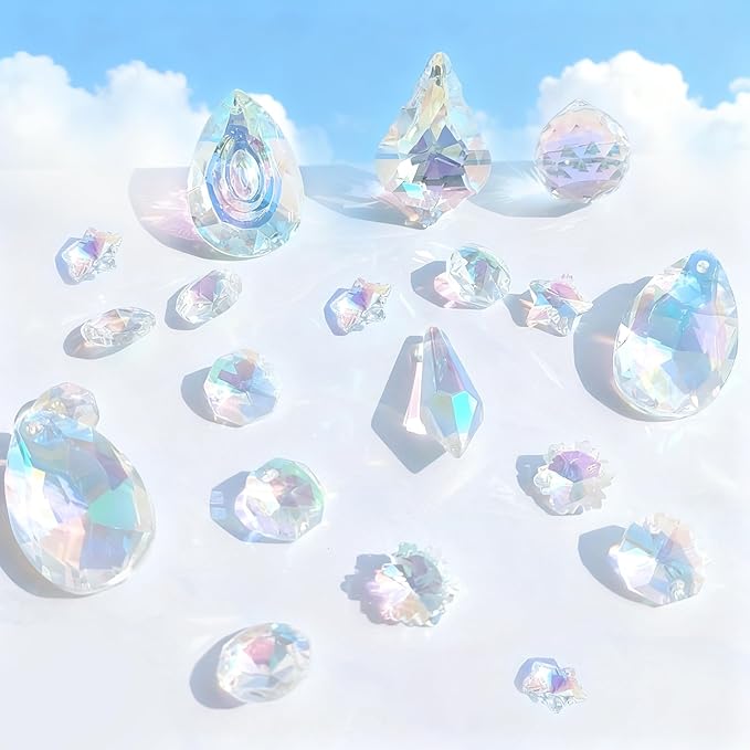 DIY Suncatcher Making Kits, 420 pcs Owl Set Crystal Sun Catchers Crafts with Hooks Chains Pendants Rainbow Maker for Window Hanging Prism Indoor Outdoor Garden Party Decor