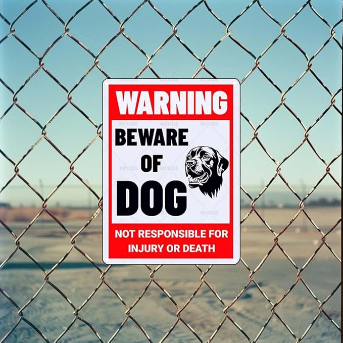 Beware of Dog Sign Labrador Metal Sign Warning Beware of Dog Signs for Fence Outdoor Farm Garden Gate Home Yard Decor 8x12 Inch