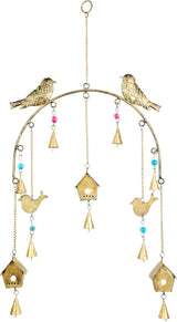 Metal Wind Chime for Home Garden Balcony Bird Bell Wind Chime Wall Door Hanging Item Feng Shui Vastu Bell Hanging Positive Vibe Antique Modern Decoration New year Gifts (Size:-26"X12")
