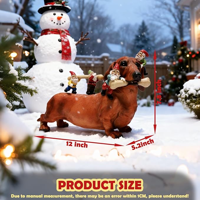 Sunthus Dachshund Garden Gnomes Statues Outdoor Funny Decorations Yard Weiner Decor