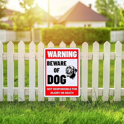 Beware of Dog Sign Labrador Metal Sign Warning Beware of Dog Signs for Fence Outdoor Farm Garden Gate Home Yard Decor 8x12 Inch