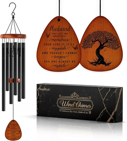 SteadStyle Memorial Gifts for Loss of Husband, Memorial Wind Chimes, in Memory of Loved One, Bereavement Gifts, Sympathy Gift for Loss of Husband, Home Decor Outdoor Garden Patio