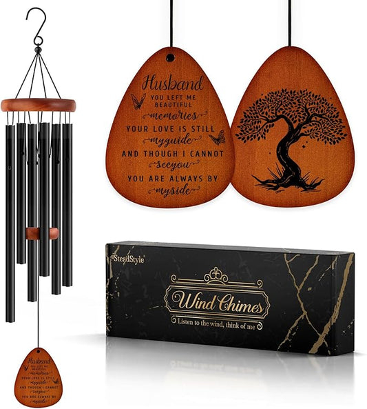 SteadStyle Memorial Gifts for Loss of Husband, Memorial Wind Chimes, in Memory of Loved One, Bereavement Gifts, Sympathy Gift for Loss of Husband, Home Decor Outdoor Garden Patio