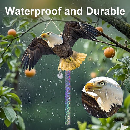 4PCS Flat Fake Hawk to Keep Pigeon Away from Porch Plastic Hawk to Scare Woodpecker Away from House with Reflective Tape Garden Owls to Scare Pigeon Squirrel for Patio Windows Hanging Hawks Decor