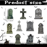 Kathfly 9 Pieces Miniature Tombstones Mini Village Tombstones Figurines Miniature Spooky Town for DIY Crafts Outdoor Home Garden Halloween Decor