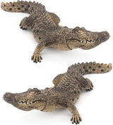 2 Pcs Crocodile Statue Outdoor Lawn Decoration Garden Garden Outdoor Decoration Miniature Statue