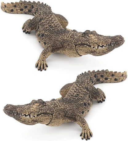 2 Pcs Crocodile Statue Outdoor Lawn Decoration Garden Garden Outdoor Decoration Miniature Statue
