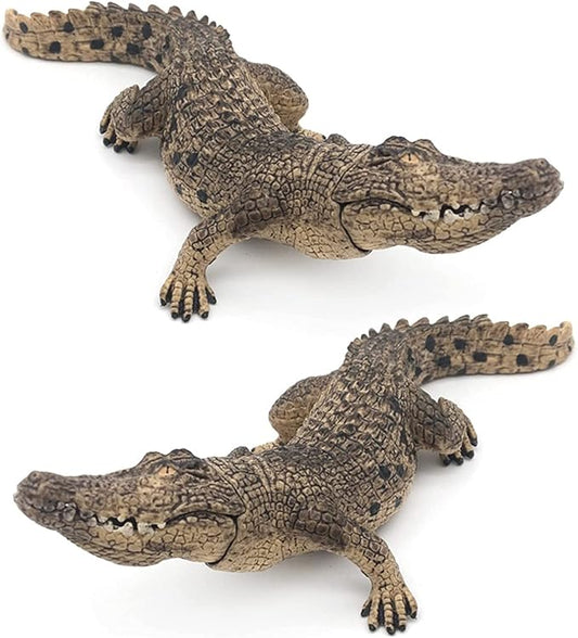 2 Pcs Crocodile Statue Outdoor Lawn Decoration Garden Garden Outdoor Decoration Miniature Statue