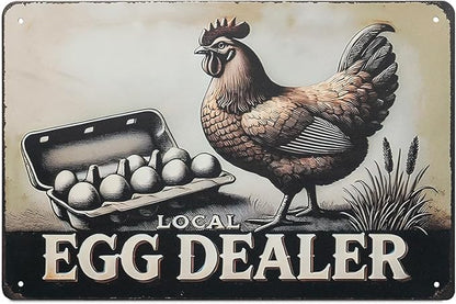 Funny Tin Signs Chicken Coop Decor Outdoor Vintage Rooster Gifts Yard-signs Decorative Signage For Farm and Garden 8×12 inches (I)