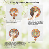 2 Pack Garden Wind Spinners Outdoor Mandala 3D Stainless Steel 12 Inch Patio Garden Decorations Multi Color Hanging Wind Spinners for Porch
