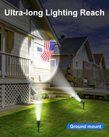 Solar Powered Spotlights Outdoor Waterproof Sunset Spot LED Lamp Ultra Bright for Tree, Flag, Lawn, Statue, Pool, Garden, House, Wall, Yard, Path Outdoor Landscape Uplighting 4 Pack Cool White