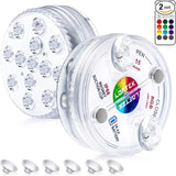 LOFTEK Submersible LED Lights with Remote, 13 LED Pool Lights for Inground Above Ground Pool with Magnets &Suction Cups,16 Color Changing Underwater Light for Ponds Battery Operated, 2 Pack