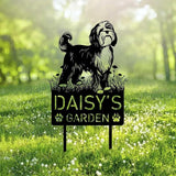 Custom Lowchen Dog Metal Memorial Garden Stake Personalized Pet Grave Marker Name Sign Remembrance Stake Decor Sympathy Dog Loss,Outdoor Statues for Yard Garden Lawn Patio Pathway Grave.