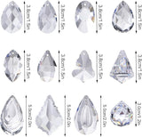 H&D Clear Jewelry Crystals Pendants Chandelier Lamp Lighting Drops Prisms Hanging Glass Prisms Parts Suncatchers Prisms Hanging Ornaments for Home,Office,Garden Decoration,Pack of 12