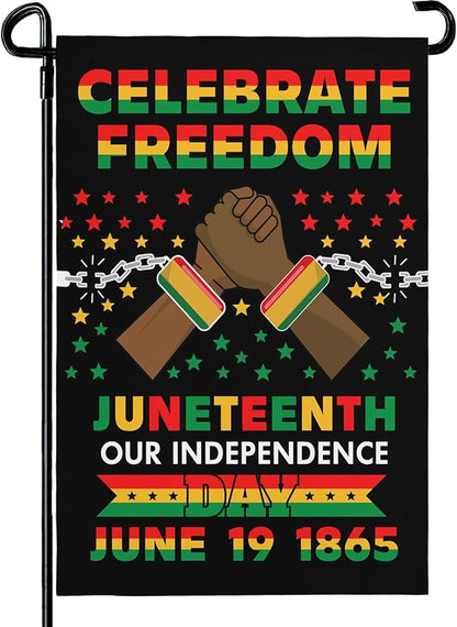 Juneteenth Garden Flag June 19th African American Emancipation Independence Day Yard Flag Celebrate Freedom Since 1865 Garden Flags Stars and Stripes Polyester Double Sized House Banner