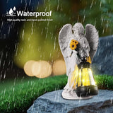 Sympathy Gifts for Loss of Loved One- 8.8" Resin Angel Figurines Holding Sunflowers Waterproof Angel Decor Cemetery Decorations for Grave-Grave Decorations for Cemetery